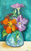 Vase with Nasturtiums and Petunias